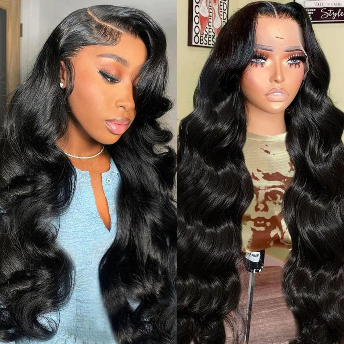 13x4 Lace Front Human Hair Wig Body Wave, Natural Color, 150percent De ...